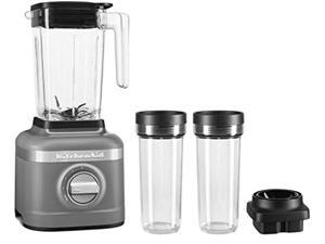 kitchenaid ksb1332dg 48oz, 3 speed ice crushing blender with 2 x 16oz personal jars to blend and go, matte charcoal grey