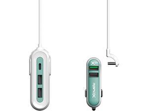 rapidx x5 plus car charger 5 usb ports qc 3.0/type c mint rapidx x5 plus car charger 5 usb ports qc 3.0/type c mint