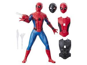 spider-man: far from home deluxe 13-inch-scale web gear action figure with sound fx, suit upgrades, and web blaster accessory