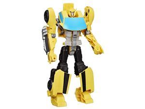 transformers toys heroic bumblebee action figure - timeless large-scale figure, changes into yellow toy car, 11" ( exclusive)