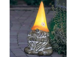 exhart solar gnamaste yoga garden gnome|solar led peach light hat| outdoor zen & meditation inspired garden art|uv treated weather resistant gnome yogi statue for patio| 7.0" l x 6 exhart solar gnamaste yoga garden gnome|solar led peach light hat| outdoor zen & meditation inspired garden art|uv treated weather resistant gnome yogi statue for patio| 7.0" l x 6
