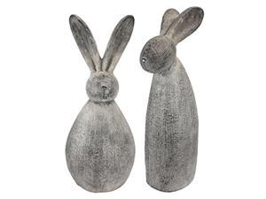 design toscano fu983242 big burley bunnies: stan and oliver garden statues, set of two, gray stone finish
