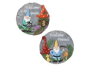 exhart 2 piece gnome stepping stones - welcome garden stone w/watering gnome - colorful garden stepping stones - hand painted resin outdoor stepping stones for garden, 10? l x 10? exhart 2 piece gnome stepping stones - welcome garden stone w/watering gnome - colorful garden stepping stones - hand painted resin outdoor stepping stones for garden, 10? l x 10?