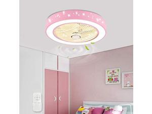 21.6 inch ceiling fan with light, acrylic led semi embedded lamp invisible blades with remote control light color adjustable star chandelier suitable (pink) 21.6 inch ceiling fan with light, acrylic led semi embedded lamp invisible blades with remote control light color adjustable star chandelier suitable (pink)