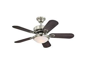 westinghouse lighting 7230300 cassidy indoor ceiling fan with light, 36 inch, brushed nickel