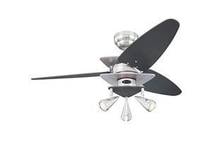 westinghouse lighting vector elite three-light, 42-inch three-blade ceiling fan, brushed nickel #72358