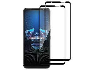 nakedcellphone tempered glass compatible with asus rog phone 5 / pro/ultimate screen protector - full size, clear transparent, 9h hard, scratch guard crack saver - twin pack
