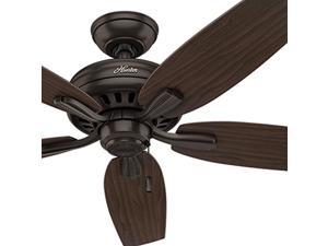 Ceiling Fan in Brushed Nickel with 5 Dark Walnut Fan Blades Hunter Fan 52 in 