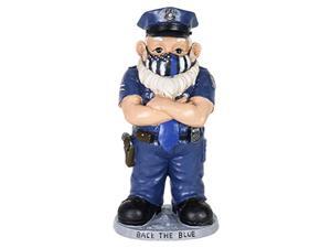 exhart police officer statue w/blue police flag mask, pandemic-inspired police garden statue, cute police gnome art dcor, durable hand painted resin police figurines for home dcor exhart police officer statue w/blue police flag mask, pandemic-inspired police garden statue, cute police gnome art dcor, durable hand painted resin police figurines for home dcor