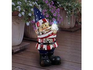 exhart patriotic funny garden statue w/battery powered led bird light | hand painted in vibrant color | outdoor art for patio or garden, uv treated & weather resistant gnome statue exhart patriotic funny garden statue w/battery powered led bird light | hand painted in vibrant color | outdoor art for patio or garden, uv treated & weather resistant gnome statue