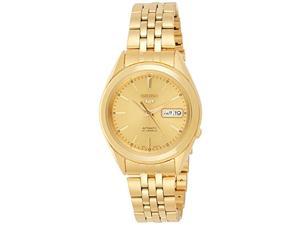 seiko men's snkl28 gold plated stainless steel analog with gold dial watch