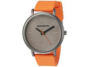 skechers men's ardmore quartz casual sports silicone three-hand analog watch, color: grey, orange (model: sr5048)