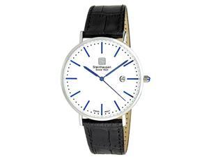 steinhausen men's s0520 classic burgdorf swiss quartz"blue label" watch with black leather band