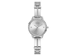 guess women's quartz watch with stainless steel strap, silver, 16 (model: gw0022l1)