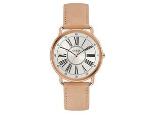 guess women's year-round stainless steel quartz watch with leather strap, beige, 20 (model: w1068l5) guess women's year-round stainless steel quartz watch with leather strap, beige, 20 (model: w1068l5)