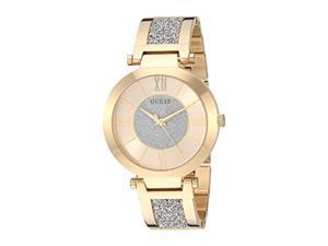 guess women's analog watch with stainless steel strap, gold, 18 (model: u1288l2)