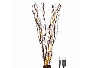 lightshare upgraded 36inch 16led natural willow twig lighted branch for home decoration, usb plug-in and battery powered