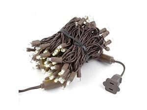 novelty lights 100 light led christmas mini light set, outdoor lighting party patio string lights, warm white, brown wire, 34 feet?