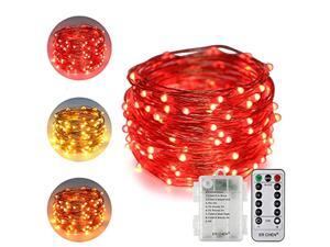 erchen battery powered dual-color led string lights, 33ft 100 leds color changing dimmable 8 modes copper wire fairy lights with remote timer for indoor outdoor christmas (warm whi