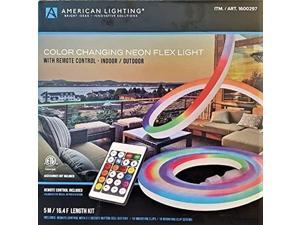 american lighting color changing neon flex light with remote control, 16.4 foot