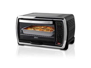 oster toaster oven | digital convection oven, large 6-slice capacity, black/polished stainless
