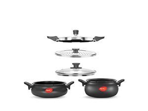 pigeon by stovekraft all in one value pack hard anodized cooker set 5pieces standard black pigeon by stovekraft all in one value pack hard anodized cooker set 5pieces standard black