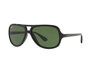 Ray-Ban RB4162 - 601/2P AVIATOR Sunglasses Shiny Black w/ Polarized Green Lens