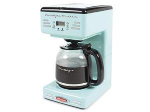 nostalgia rcof12aq new & improved retro 12-cup programmable coffee maker with led display, automatic shut-off & keep warm, pause-and-serve function,blue