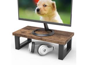 15.5 inches computer monitor riser stand desktop ergonomic wood desktop riser desk storage organizer for laptop computer (rustic brown) 15.5 inches computer monitor riser stand desktop ergonomic wood desktop riser desk storage organizer for laptop computer (rustic brown)