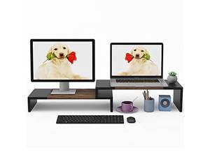 westree dual monitor stand riser for computer screens, 2 shelf computer monitor stand with adjustable length and angle pc stand desktop stand desktop organizer desk riser westree dual monitor stand riser for computer screens, 2 shelf computer monitor stand with adjustable length and angle pc stand desktop stand desktop organizer desk riser