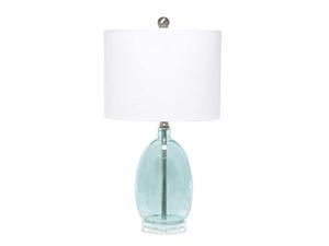 elegant designs lt3307-cbl ellipse transparent table lamp, clear blue