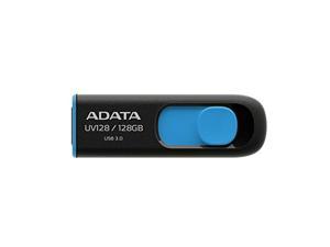 adata uv128 128gb usb 3.0 retractable capless flash drive, blue (auv128-128g-rbe)