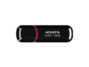 adata uv150 128gb usb 3.0 snap-on cap flash drive, black (auv150-128g-rbk)