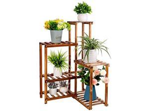 unho corner plant stand 6 tier wooden shelf garden patio displaying shelves rack indoor outdoor for flowers succulents planter pots