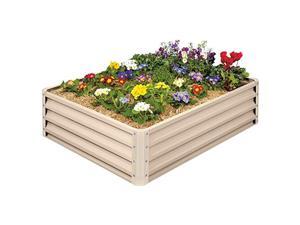 stratco raised garden bed - 46" l x 35" w x 12" h -beige - metal construction for easy cleaning and will not twist or rot stratco raised garden bed - 46" l x 35" w x 12" h -beige - metal construction for easy cleaning and will not twist or rot