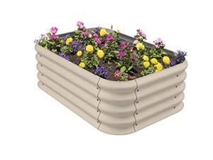 stratco corrugated iron raised garden bed - beige | 3.3' long x 2.3' wide x 1.1' high | easy diy 11 cu ft capacity garden bed stratco corrugated iron raised garden bed - beige | 3.3' long x 2.3' wide x 1.1' high | easy diy 11 cu ft capacity garden bed
