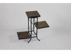 4d concepts 3-tier plant stand with slate top, metal/slate