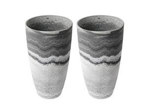 algreen 43429 acerra 12 inch diameter x 20 inch tall curved yard and patio vase garden flower plant planter pot, marble (2 pack) algreen 43429 acerra 12 inch diameter x 20 inch tall curved yard and patio vase garden flower plant planter pot, marble (2 pack)