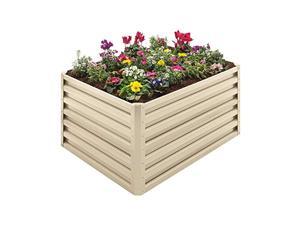 stratco raised steel metal outdoor decor rectangular tall vegetable garden herb bed planter box 20 cubic feet capacity, 46 x 35 x 62 inches, beige stratco raised steel metal outdoor decor rectangular tall vegetable garden herb bed planter box 20 cubic feet capacity, 46 x 35 x 62 inches, beige