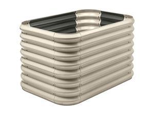 stratco double raised corrugated galvanized steel metal outdoor decor garden bed planter box with 15 cubic feet capacity, 41 x 28 x 24 inches, beige stratco double raised corrugated galvanized steel metal outdoor decor garden bed planter box with 15 cubic feet capacity, 41 x 28 x 24 inches, beige
