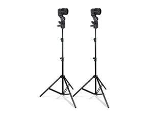 limostudio 2pcs photography studio ac socket light stand mount, single lamp holder and adjustable light stands, lightweight tripods hold up agg2946