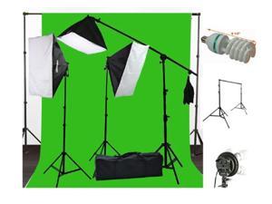 ePhoto H9004SB-1012G ChromaKey Green Screen Video Photography Boom Stand Lighting Background Support Kit 