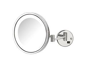 jerdon hl1016cld led lighted 9.5" wall mirror, chrome finish, direct wire