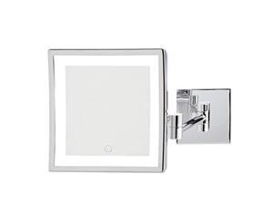 jerdon 8" x 8" led lighted wall mount mirror direct wire, chrome, 1 count