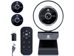 zoomable webcam with remote control, vitade 1080p 60fps streaming webcam with ring light and microphone, pro usb webcam with 5x digital zoom built in privacy cover for zoom/skype teams/pc/laptop/mac