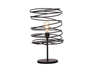Urban Designs Decorative Coiled Iron Shade Table Lamp, Black