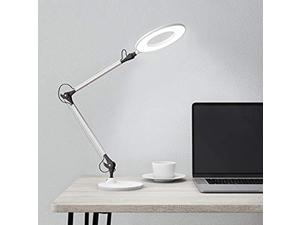 swing arm architect desk lamp, led ring light- stepless dimming- high cri 95- eye friendly task lighting for reading, drafting & office by lavish home