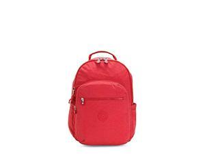 kipling seoul small tablet backpack, red rouge, 6" l x 8.25" h x 2" d