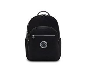 kipling women's seoul extra large 17 laptop backpack, durable, roomy with padded shoulder straps, nylon school bag, black bm 1, 34.5''lx45''hx23''d