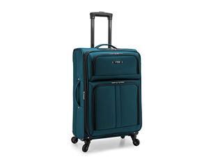 u.s. traveler anzio softside expandable spinner luggage, teal, checked-medium 26-inch